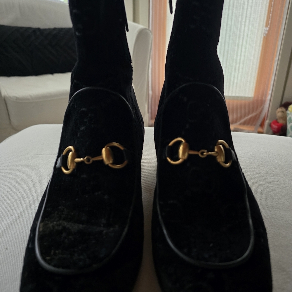 Gucci velvet and crystal boots 37 - Picture 10 of 11